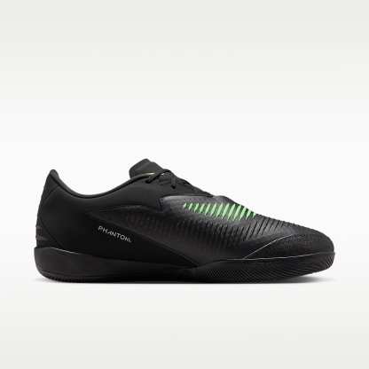Nike Phantom 6 Low Academy Fußballschuh für Hallen- und Hartplätze – Schwarz/Schwarz/Illusion Green