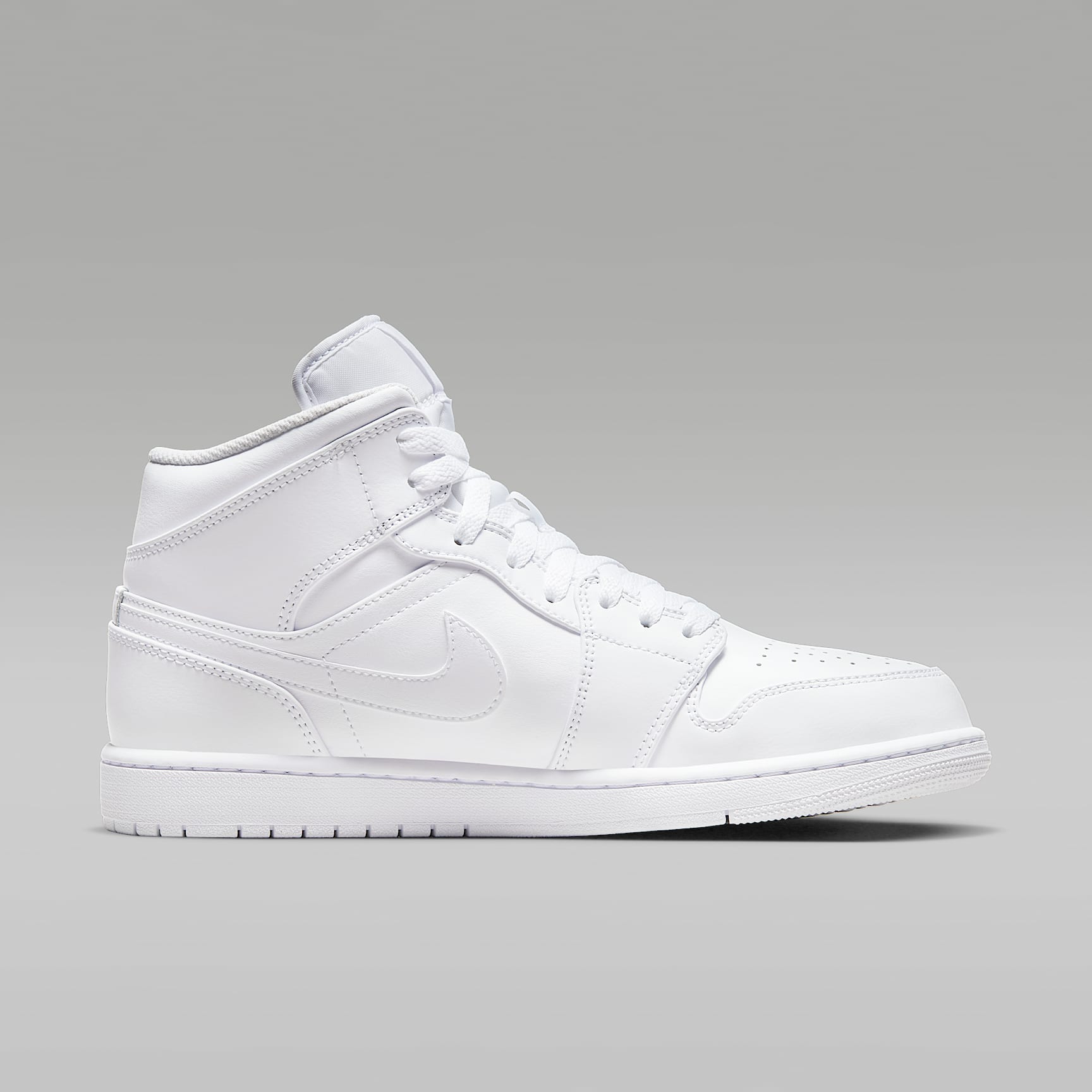 Air Jordan 1 Mid Schuh (Herren) – Weiß/Weiß/Weiß