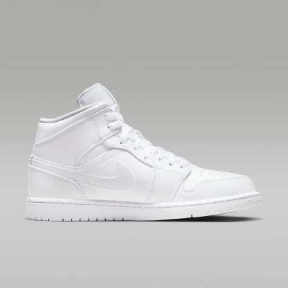 Air Jordan 1 Mid Schuh (Herren) – Weiß/Weiß/Weiß
