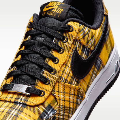 Nike Air Force 1 '07 "Plaid" Schuh (Damen) – Multi-Color/Yellow Ochre/Weiß/Schwarz