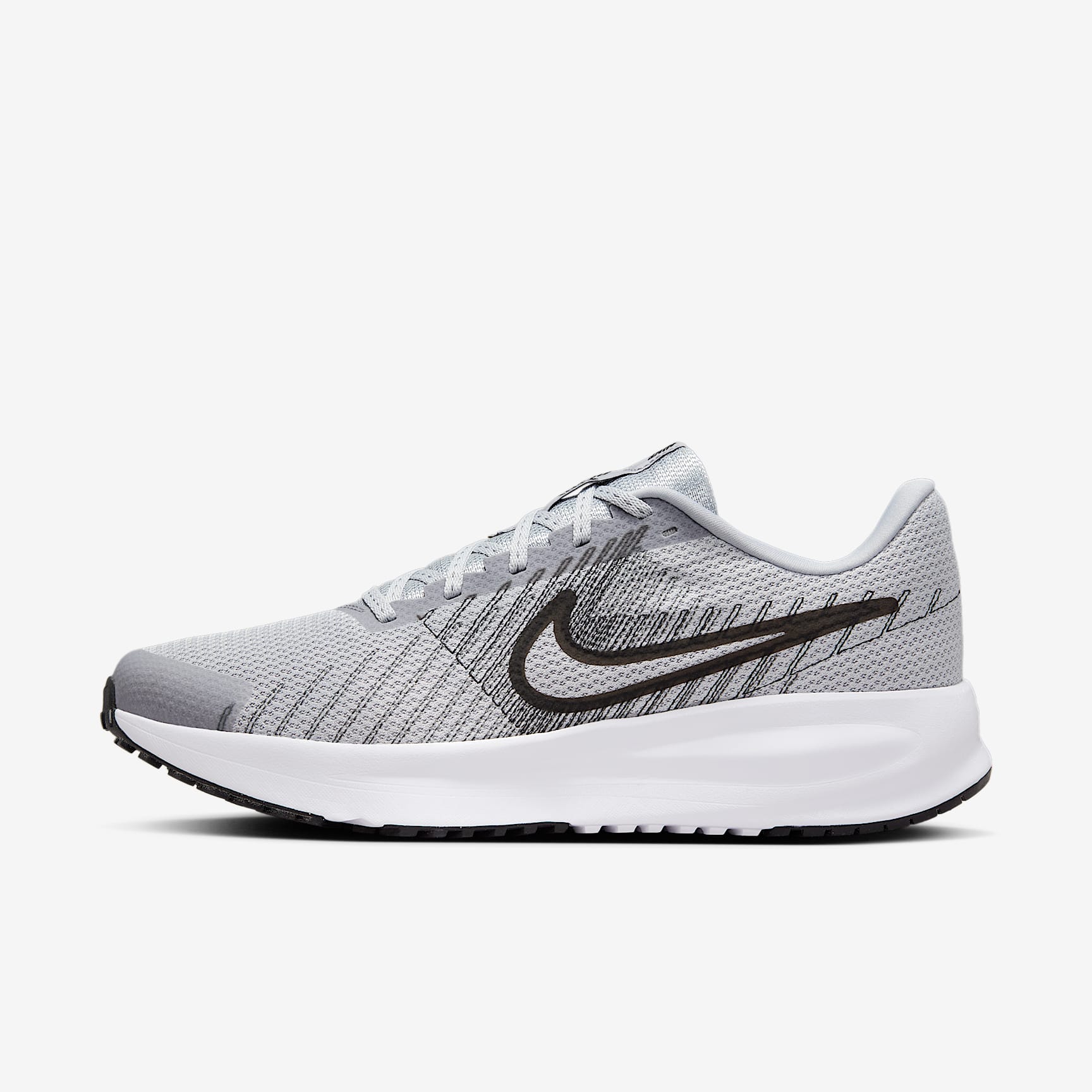 Nike Run Defy Straßenlaufschuh (Herren) – Wolf Grey/Weiß/Iron Grey/Schwarz