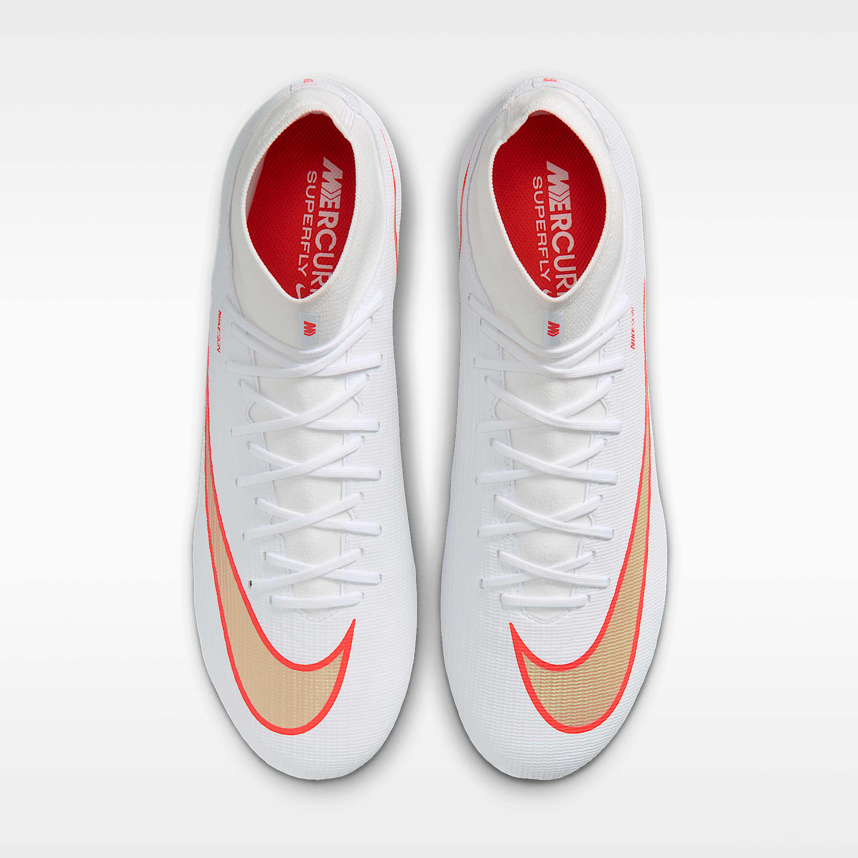 Nike Mercurial Superfly 11 Academy High-Top-Fußballschuh für verschiedene Böden – Weiß/Bright Crimson/Blur