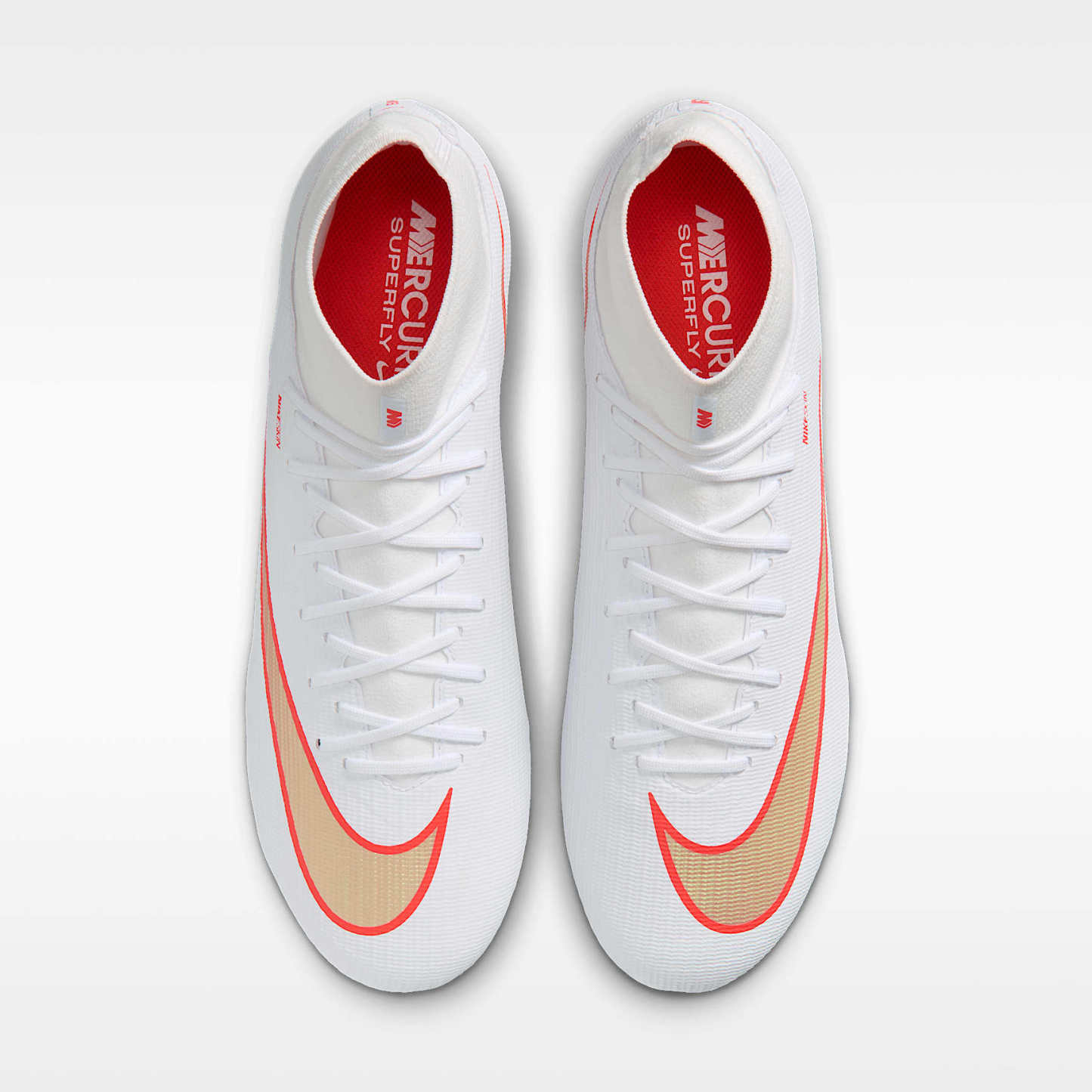 Nike Mercurial Superfly 11 Academy High-Top-Fußballschuh für verschiedene Böden – Weiß/Bright Crimson/Blur