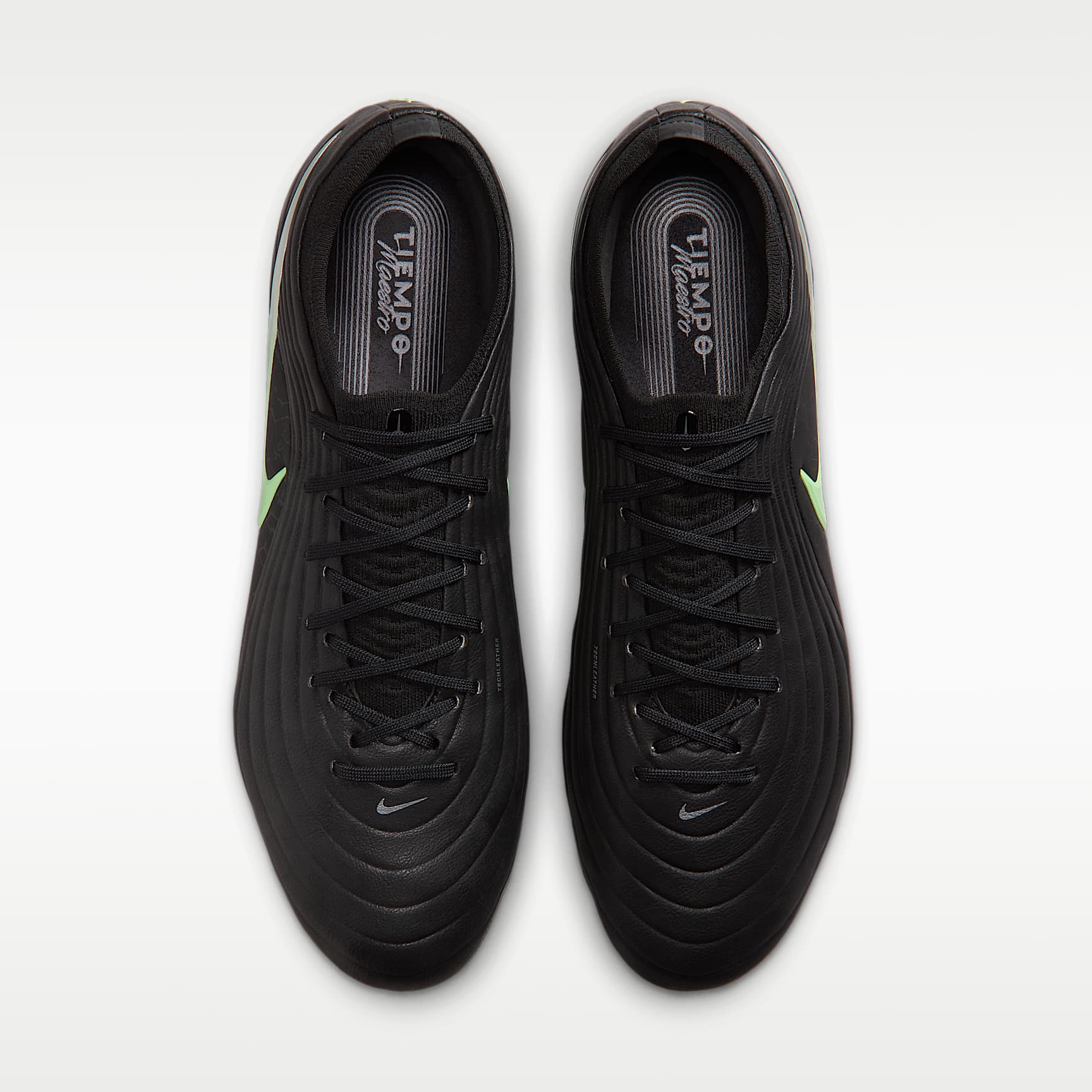 Nike Tiempo Maestro Elite Low Top Fußballschuh für weichen Rasen – Schwarz/Schwarz/Illusion Green