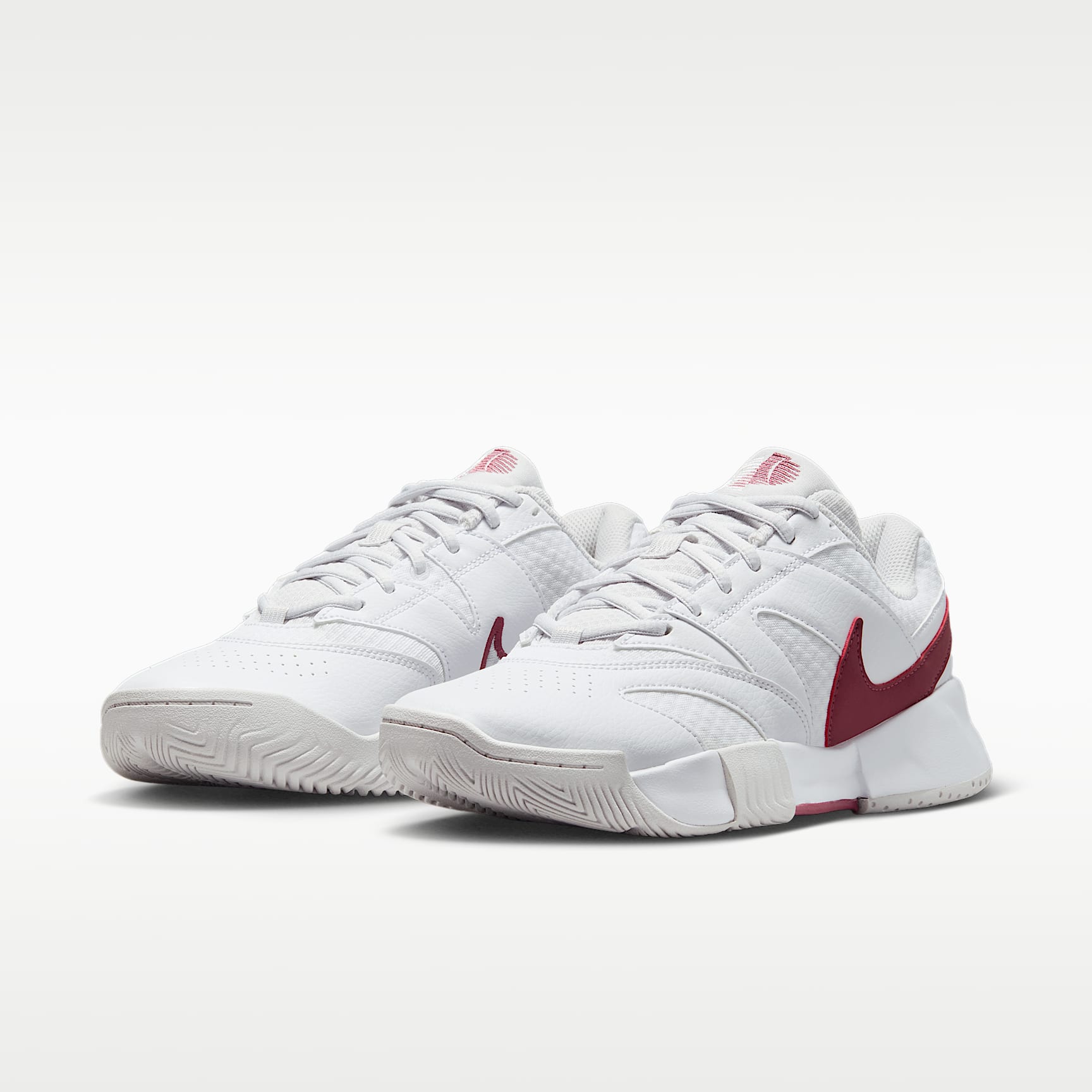 NikeCourt Lite 4 Tennisschuh für Hartplätze (Damen) – Weiß/Vast Grey/Pink Smoke