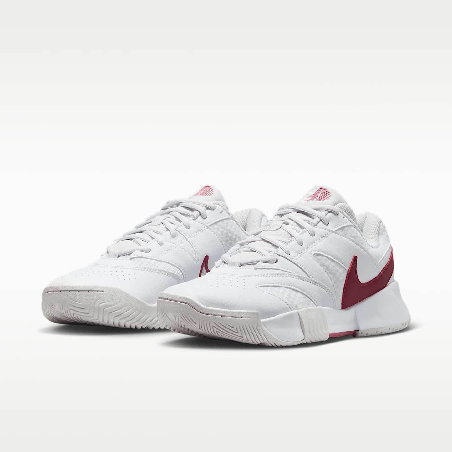 NikeCourt Lite 4 Tennisschuh für Hartplätze (Damen) – Weiß/Vast Grey/Pink Smoke