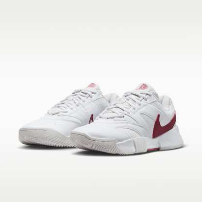 NikeCourt Lite 4 Tennisschuh für Hartplätze (Damen) – Weiß/Vast Grey/Pink Smoke