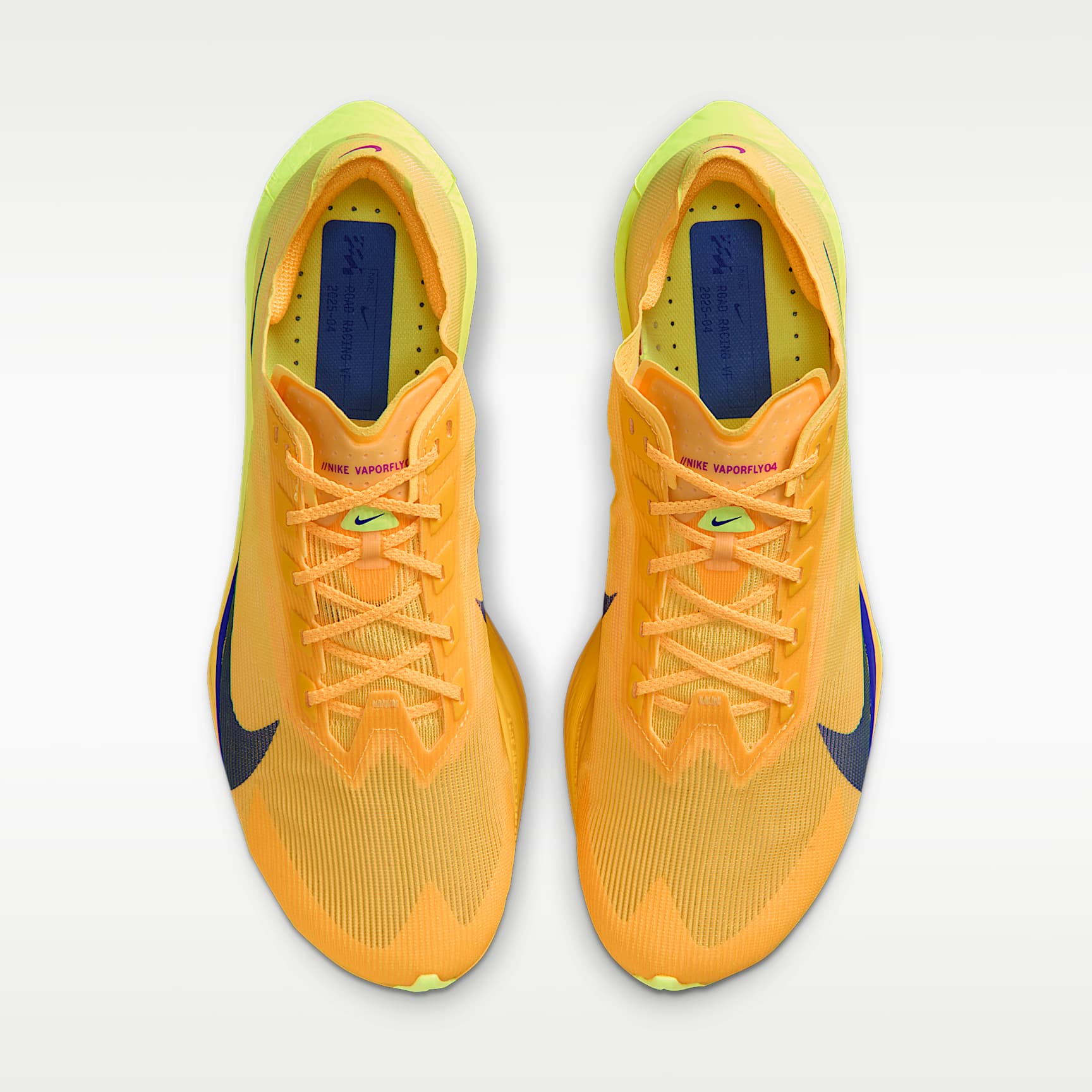 Nike Vaporfly 4 Straßenlaufschuh für Wettkämpfe (Herren) – Citron Pulse/Laser Orange/Volt Ice/Indigo Burst