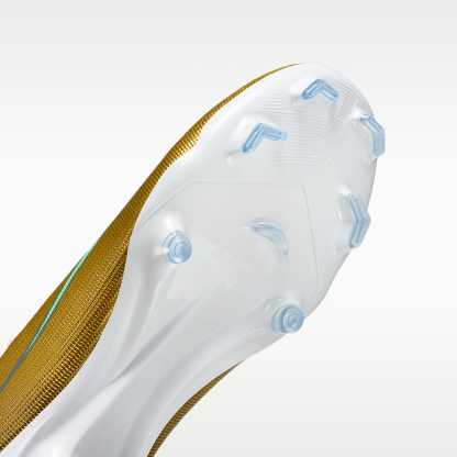 Nike Mercurial Superfly 11 Academy „Kylian Mbappé“ High-Top-Fußballschuh für verschiedene Böden – Metallic Gold/Green Glow
