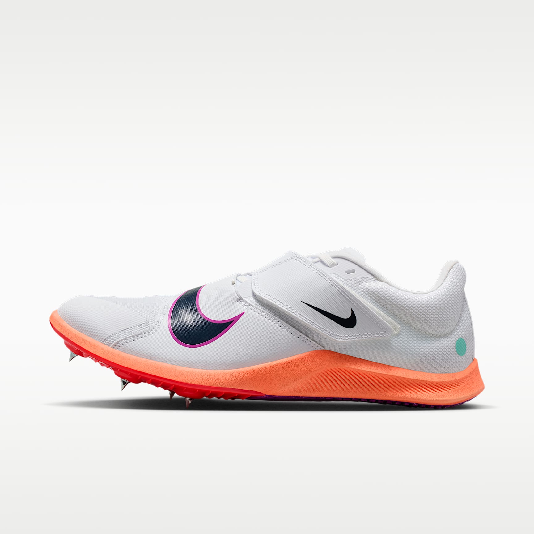 Nike Zoom Rival Jump Sprung-Spikes für Leichtathletik – Weiß/Hyper Turquoise/Bright Crimson/Obsidian