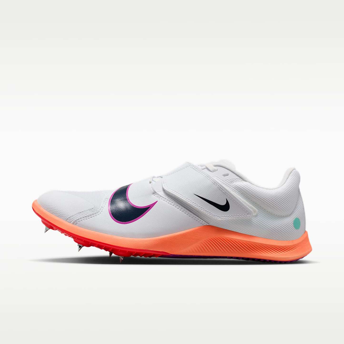 Nike Zoom Rival Jump Sprung-Spikes für Leichtathletik – Weiß/Hyper Turquoise/Bright Crimson/Obsidian