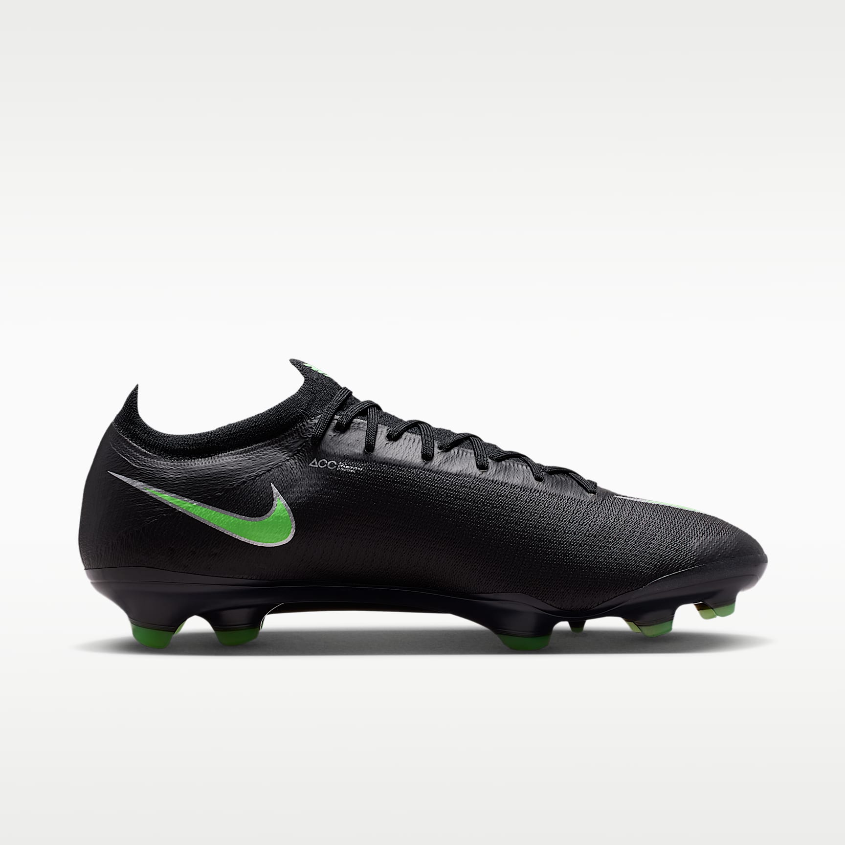 Nike Mercurial Vapor 17 Elite Low-Top-Fußballschuh für normalen Rasen – Schwarz/Schwarz/Illusion Green
