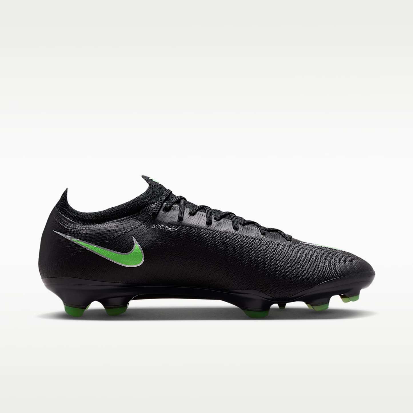 Nike Mercurial Vapor 17 Elite Low-Top-Fußballschuh für normalen Rasen – Schwarz/Schwarz/Illusion Green