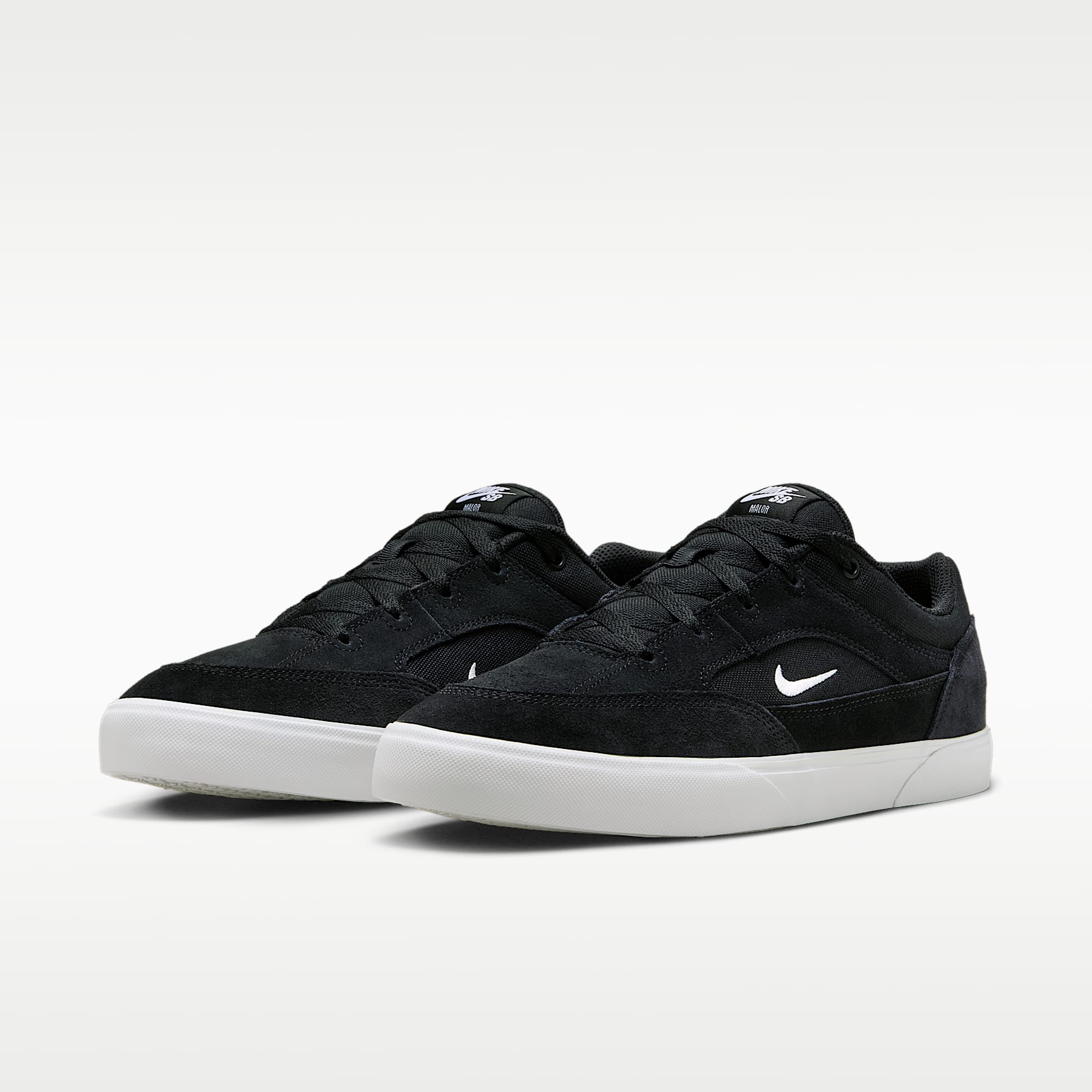 Nike SB Malor Skateboardschuh – Schwarz/Schwarz/Weiß/Weiß