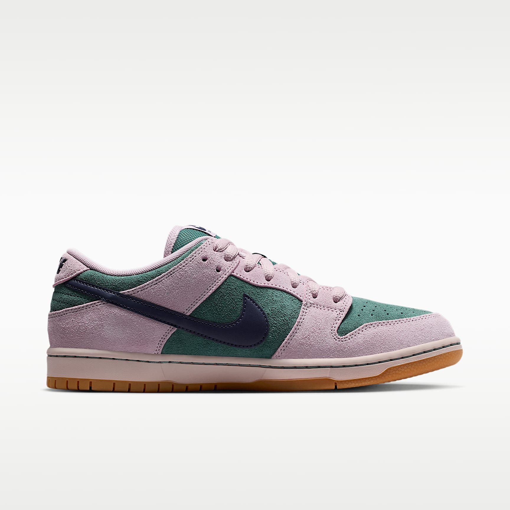 Nike SB Dunk Low Pro Skateboardschuh – Mineral Slate/Particle Rose/Silt Red/Dark Raisin