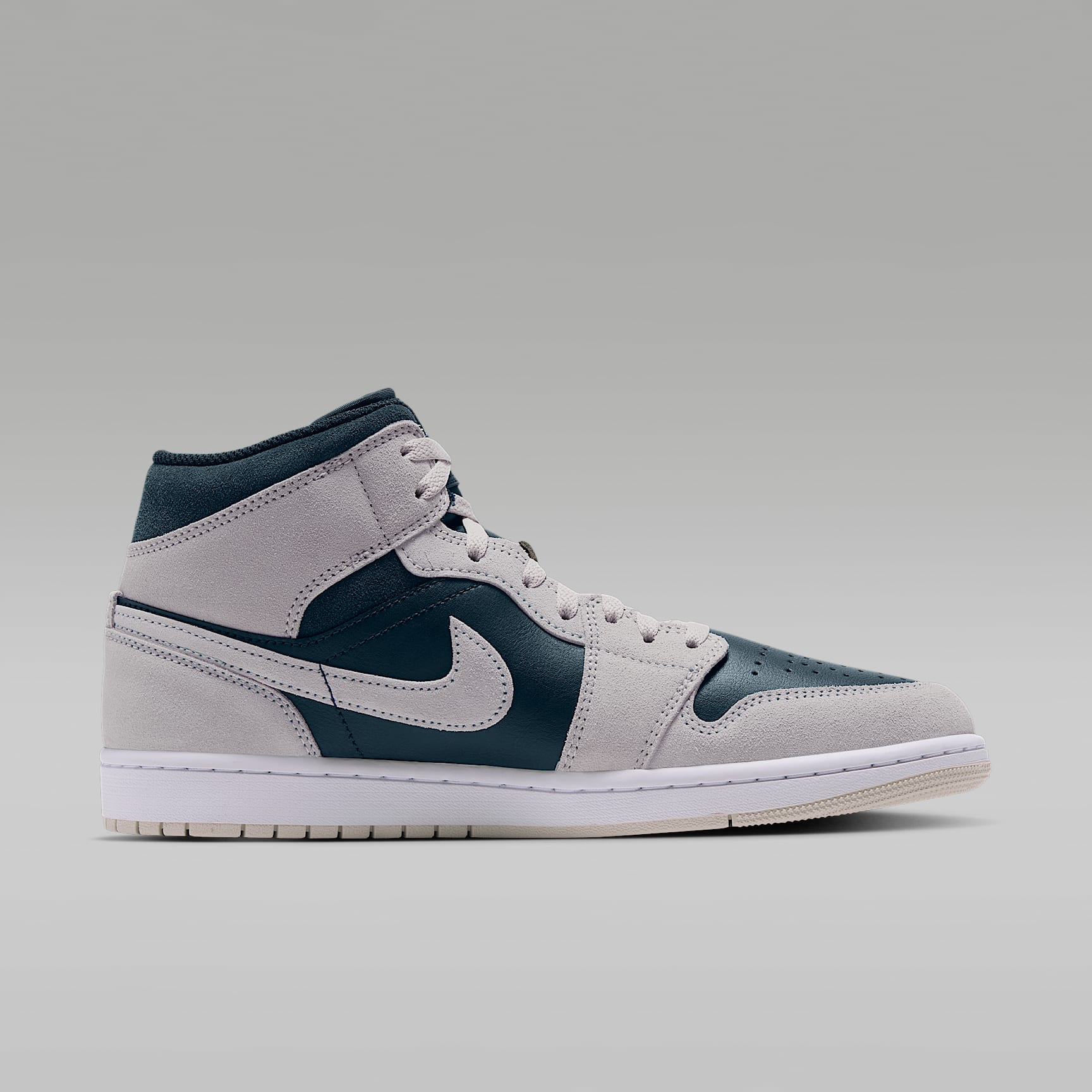 Air Jordan 1 Mid Herrenschuh – Light Orewood Brown/Midnight Spruce/Weiß/Pale Ivory