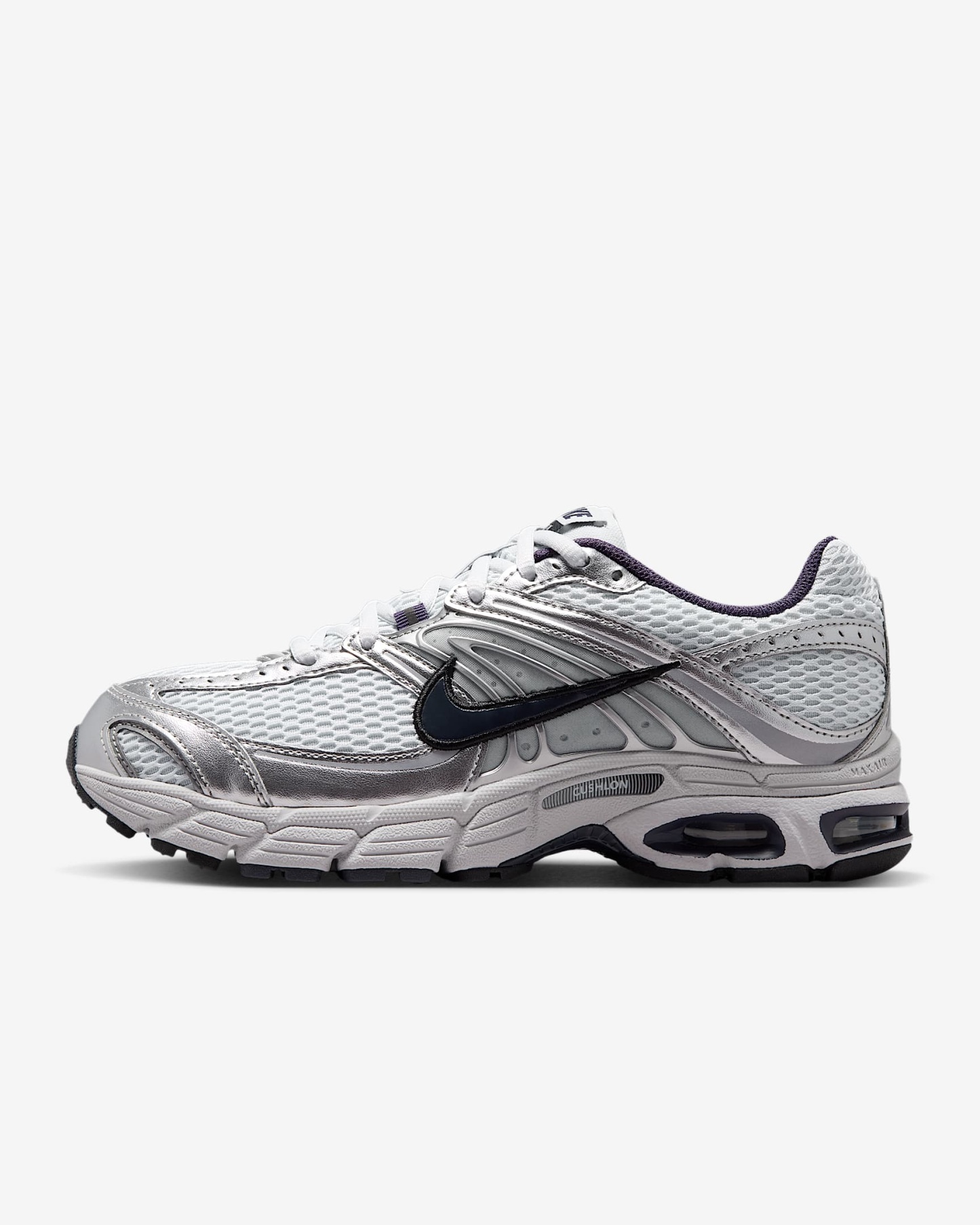 Nike Air Max Moto 2K Schuh mit reflektierenden Akzenten (Damen) – Pure Platinum/Metallic Silver/Schwarz/Gridiron