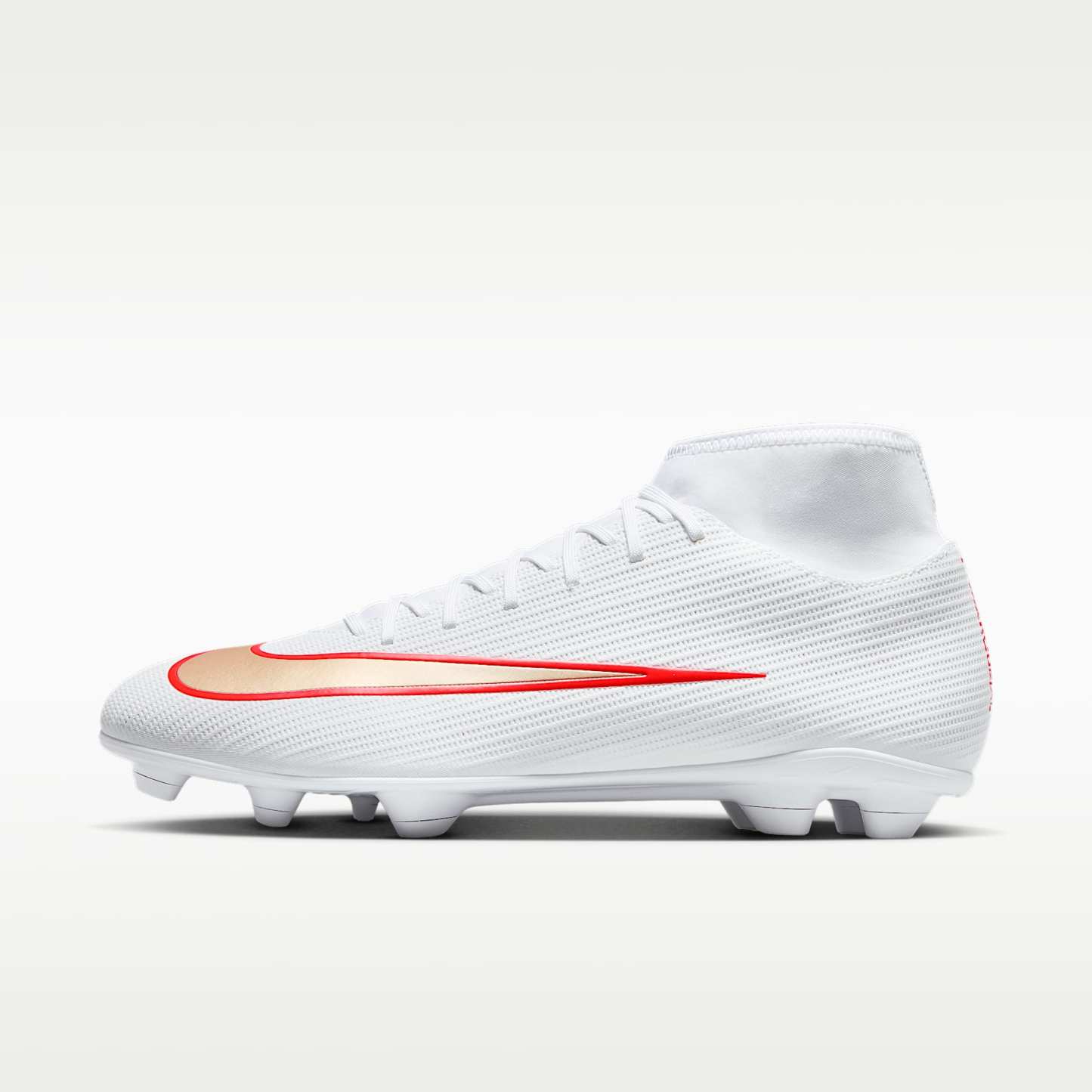 Nike Mercurial Superfly 11 Club High-Top-Fußballschuh für verschiedene Böden – Weiß/Bright Crimson/Blur