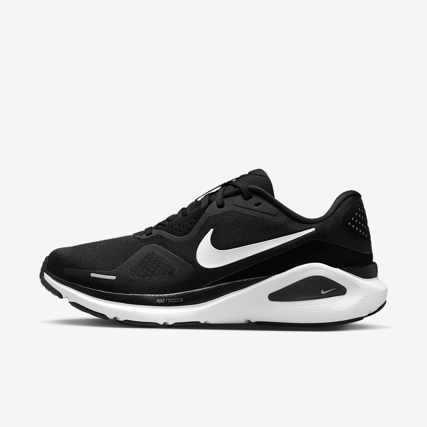 Nike Structure 26 Straßenlaufschuh (Damen) – Schwarz/Cool Grey/Metallic Silver/Weiß