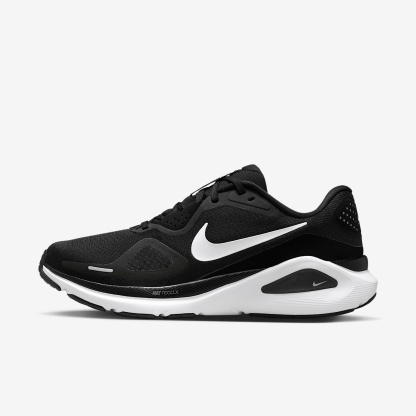 Nike Structure 26 Straßenlaufschuh (Damen) – Schwarz/Cool Grey/Metallic Silver/Weiß