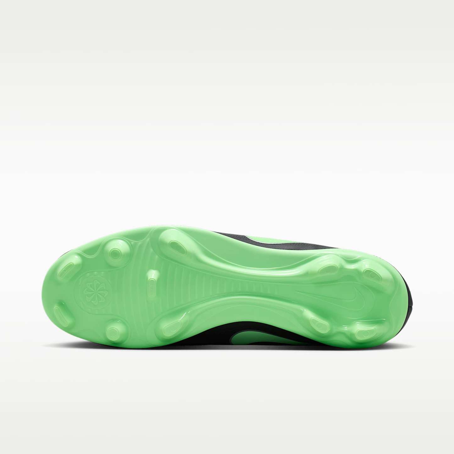 Nike Tiempo Maestro Club Low-Top-Fußballschuh für verschiedene Böden – Schwarz/Schwarz/Illusion Green