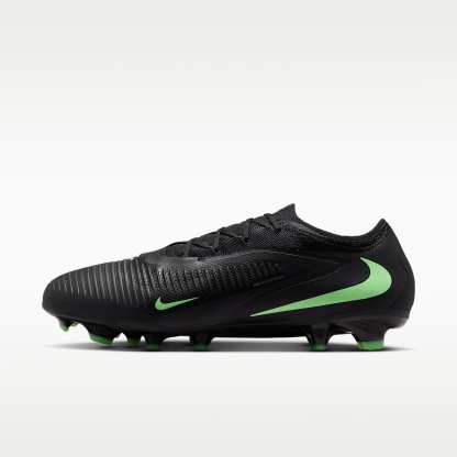Nike Phantom 6 Low Pro Fußballschuh für normalen Rasen – Schwarz/Schwarz/Illusion Green
