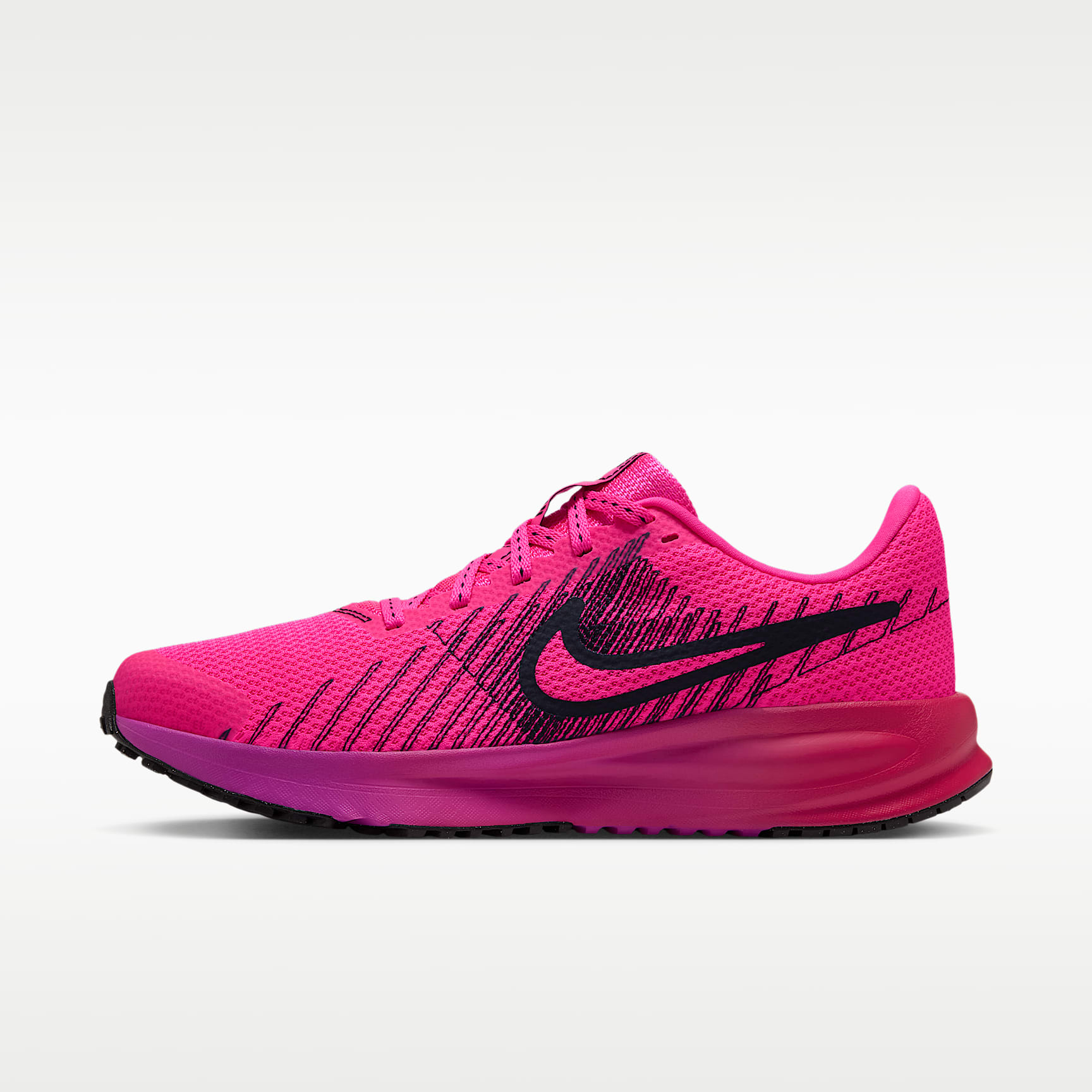 Nike Run Defy Straßenlaufschuh (Damen) – Hyper Pink/Fuchsia Blast/Laser Crimson/Schwarz