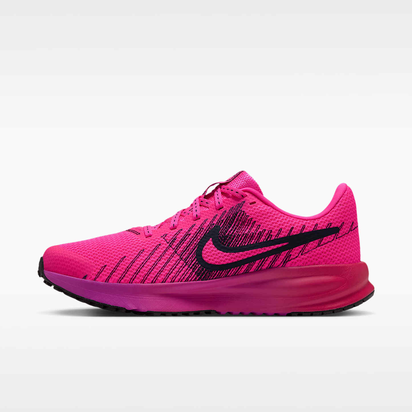 Nike Run Defy Straßenlaufschuh (Damen) – Hyper Pink/Fuchsia Blast/Laser Crimson/Schwarz