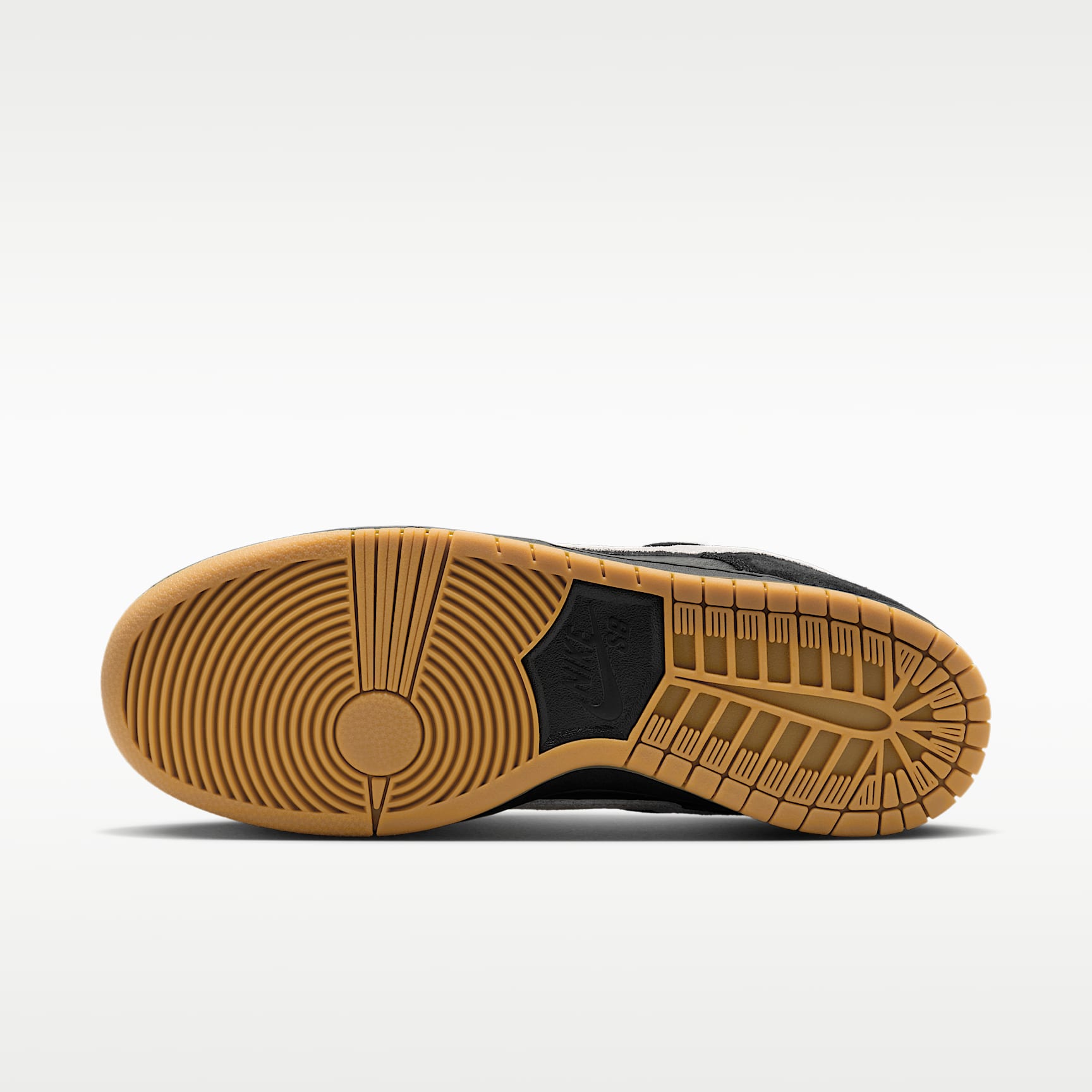 Nike SB Dunk Low Pro Skateboardschuh – Schwarz/Schwarz/Gum Light Brown/Weiß