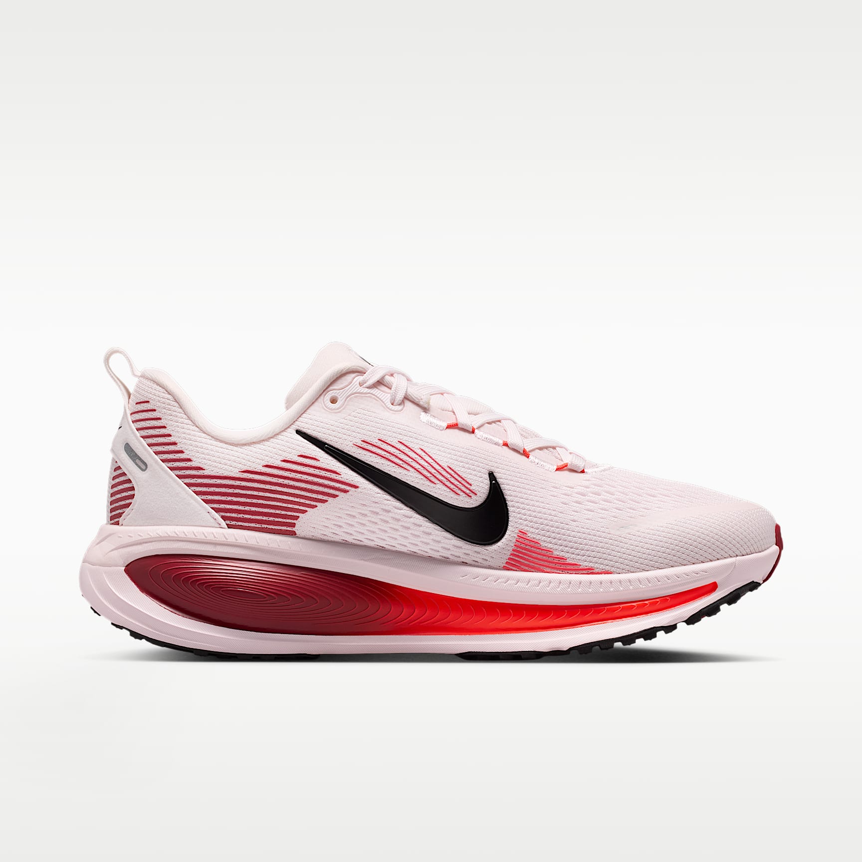Nike Vomero 18 Straßenlaufschuh (Damen) – Pearl Pink/Team Crimson/Bright Crimson/Schwarz