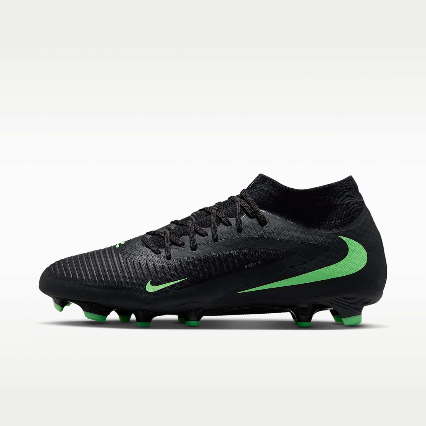 Nike Phantom 6 High Academy Fußballschuh für verschiedene Böden – Schwarz/Schwarz/Illusion Green