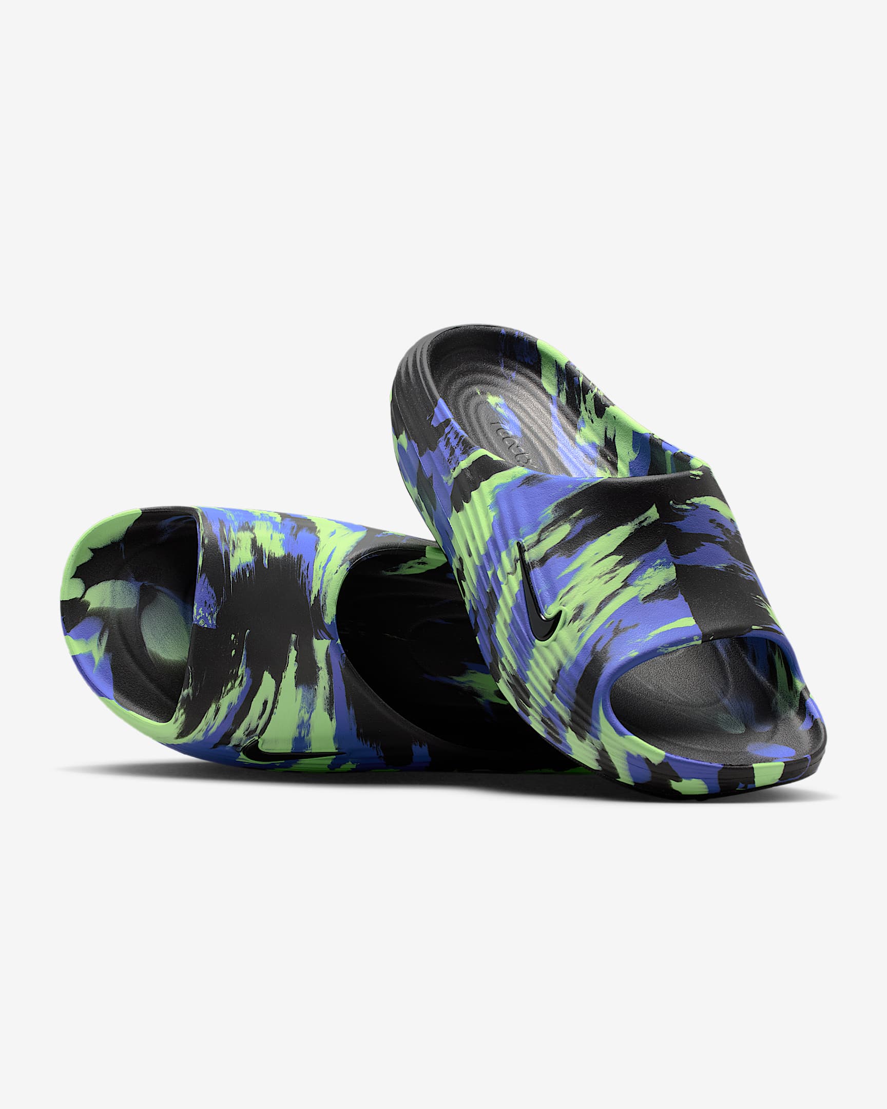 Nike ReactX Rejuven8 SE Slides (Herren) – Schwarz/Lime Blast/Sapphire/Schwarz