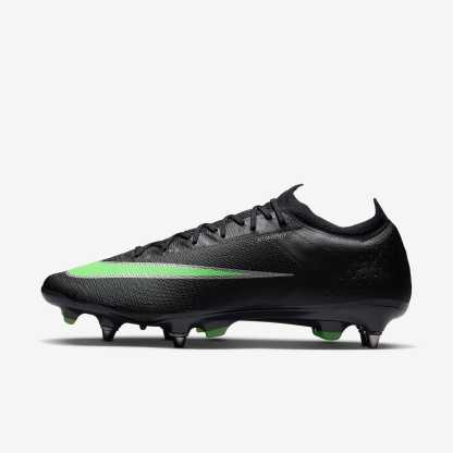 Nike Mercurial Vapor 17 Elite Low-Top-Fußballschuh für weichen Rasen – Schwarz/Schwarz/Illusion Green