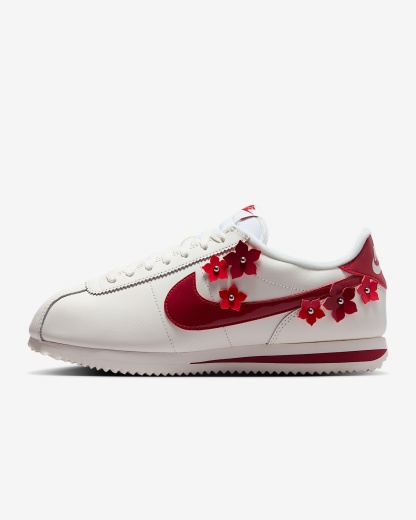 Nike Cortez Leather Damenschuh – Sail/Sail/University Red/Tough Red
