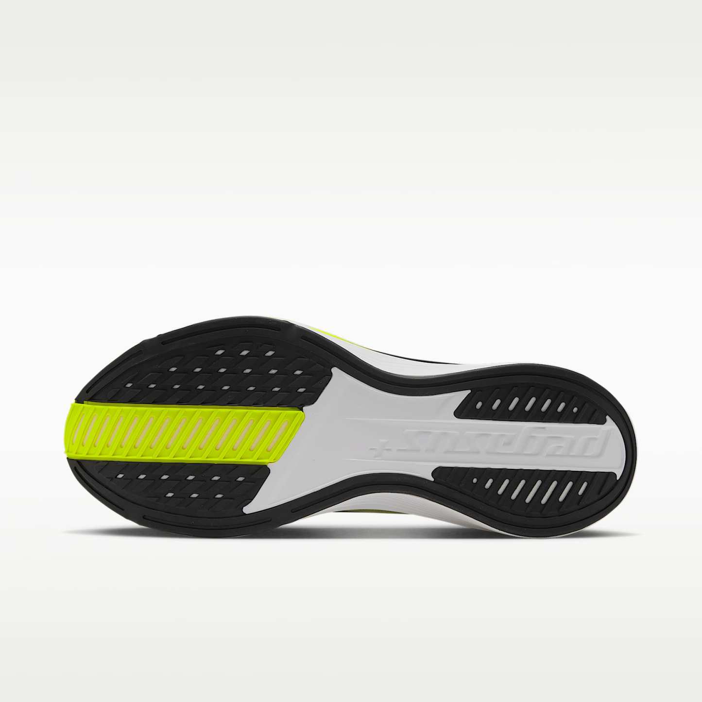 Nike Pegasus Plus 2 Straßenlaufschuh (Herren) – Weiß/Lemon Venom/Schwarz