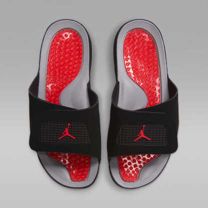 Jordan Hydro 4 Retro Herren-Badeslipper – Schwarz/Cement Grey/Fire Red