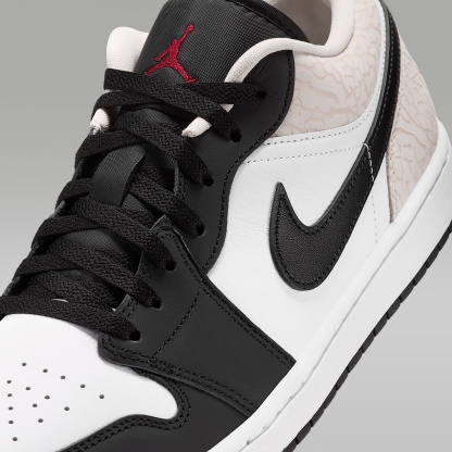 Air Jordan 1 Low SE Herrenschuh – Schwarz/Weiß/Light Orewood Brown/Team Red