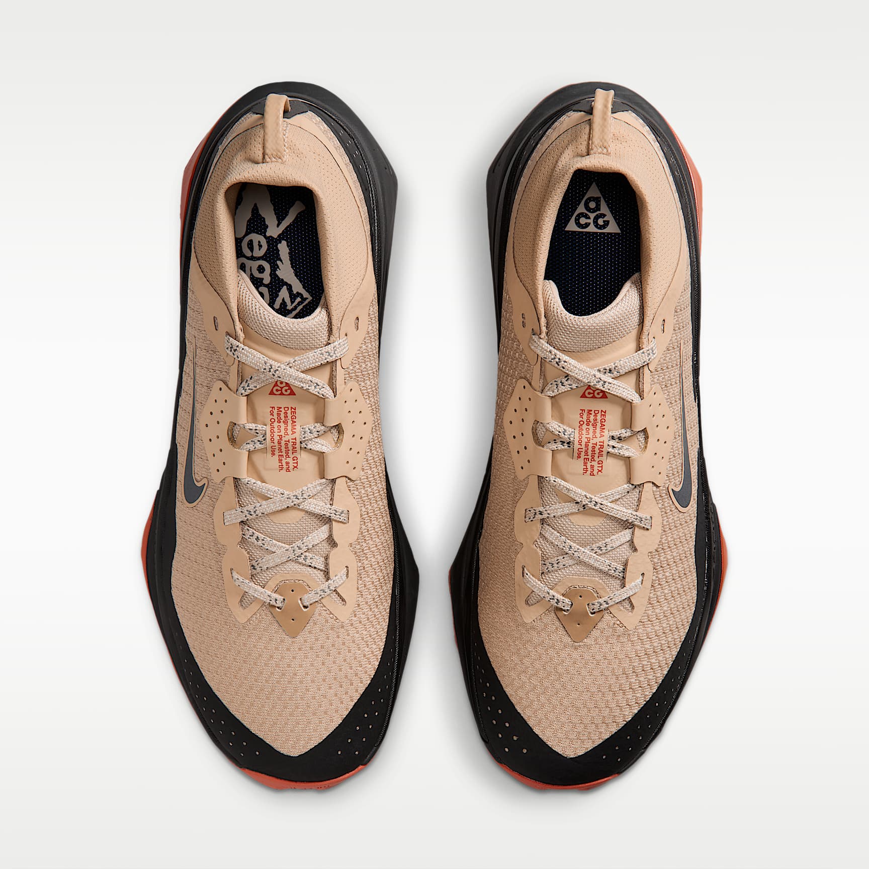 ACG Zegama Trail GORE-TEX wasserdichter Traillaufschuh (Herren) – Linen/Light Crimson/Light Orewood Brown/Schwarz
