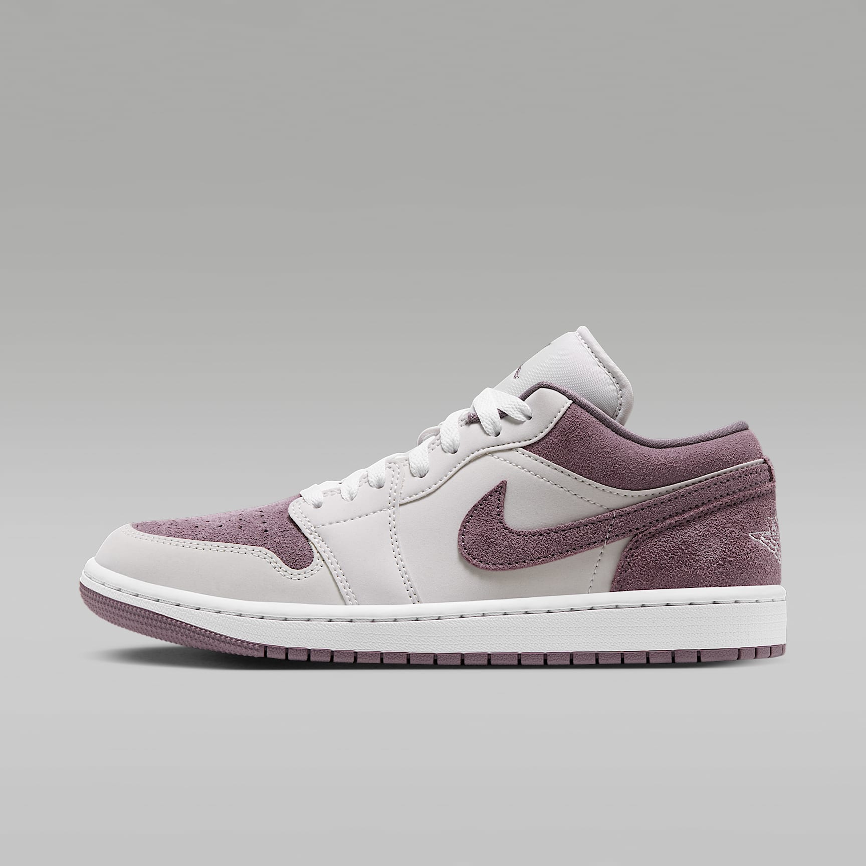 Air Jordan 1 Low Damenschuh – Swan/Purple Smoke/Weiß