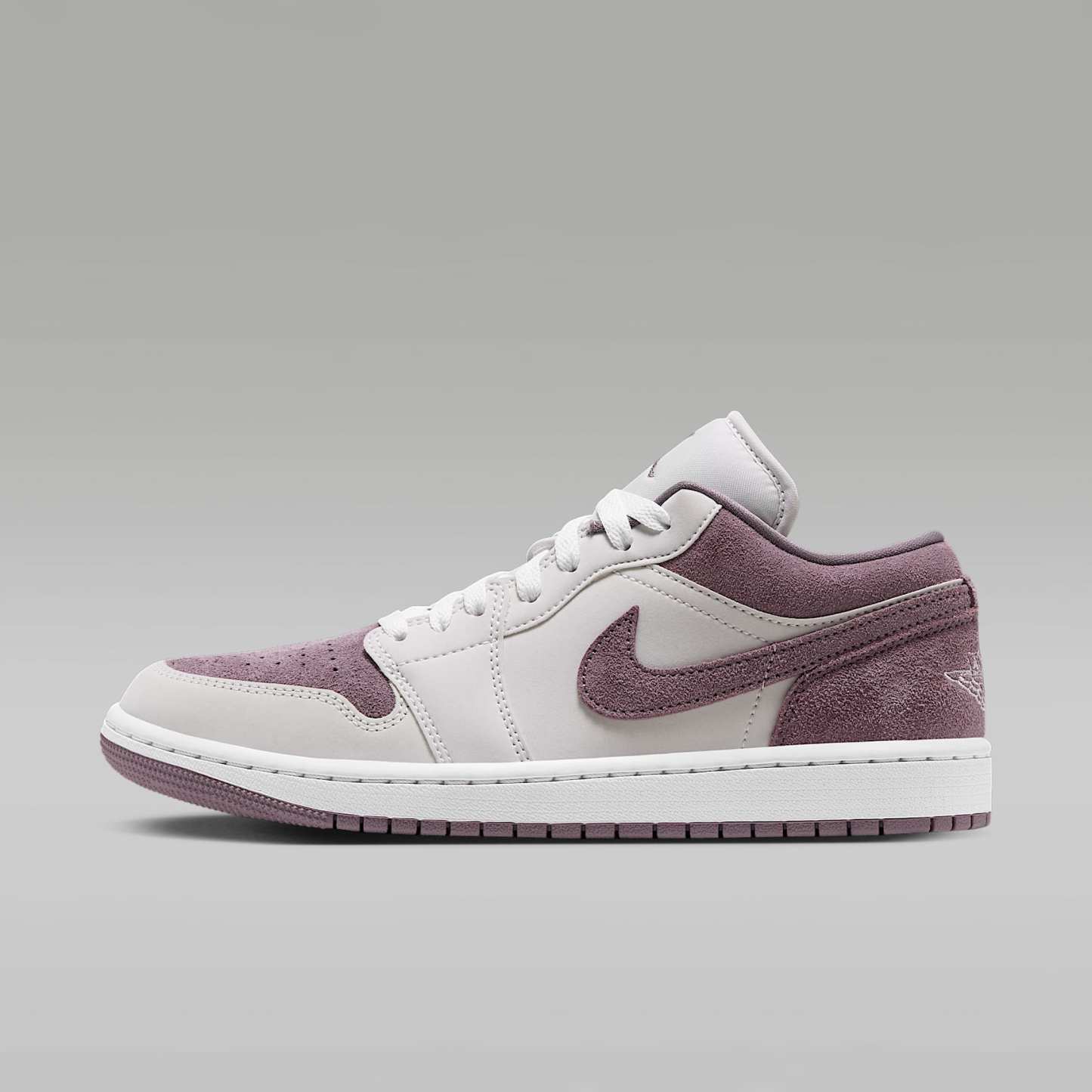 Air Jordan 1 Low Damenschuh – Swan/Purple Smoke/Weiß