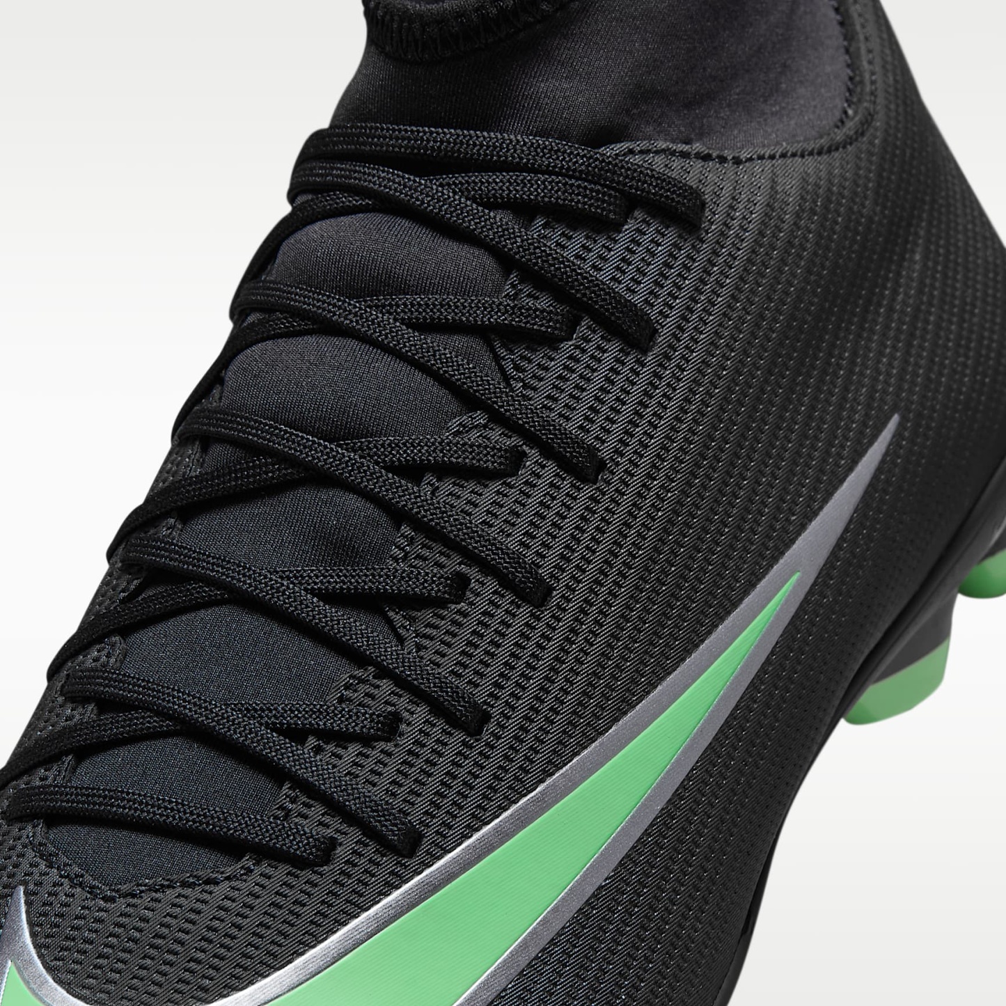 Nike Mercurial Superfly 11 Club High-Top-Fußballschuh für verschiedene Böden – Schwarz/Schwarz/Illusion Green