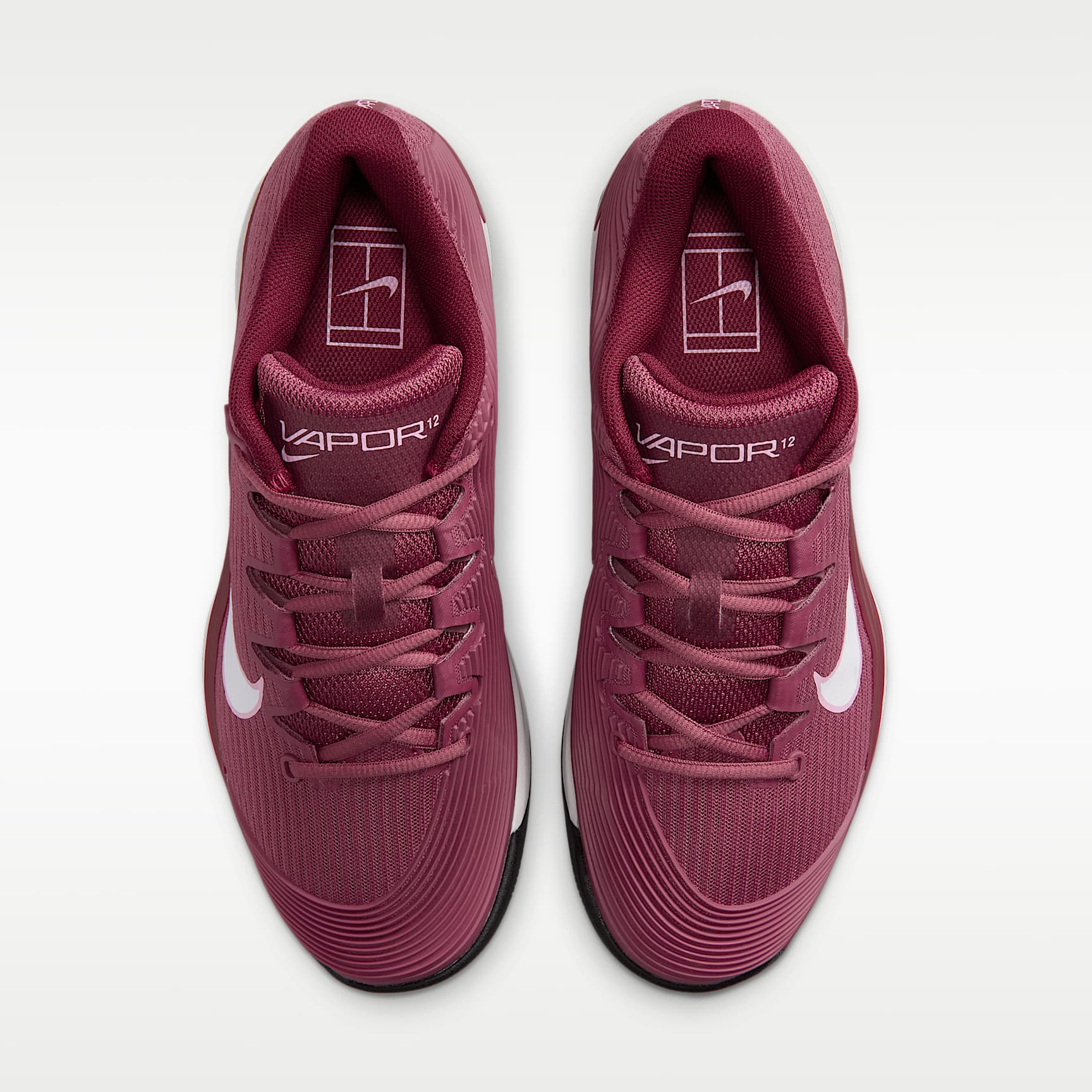Nike Vapor 12 Tennisschuh für Hartplätze (Damen) – Pink Smoke/Vast Grey/Schwarz/Weiß
