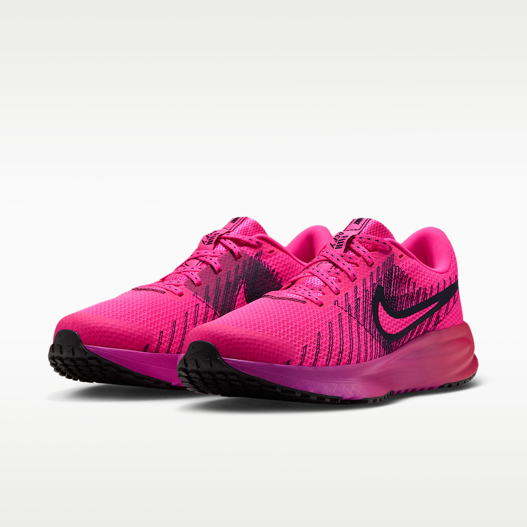 Nike Run Defy Straßenlaufschuh (Damen) – Hyper Pink/Fuchsia Blast/Laser Crimson/Schwarz