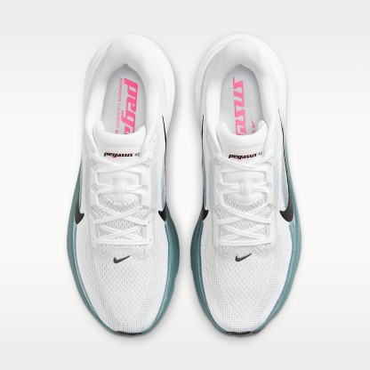 Nike Pegasus 42 Straßenlaufschuh (Herren) – Weiß/Mineral Slate/Hyper Pink/Schwarz