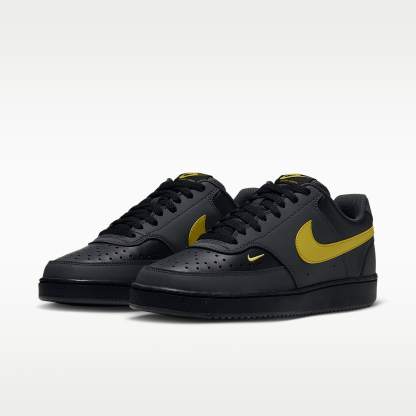 Nike Court Vision Low Herrenschuh – Dark Smoke Grey/Schwarz/Chrome Yellow