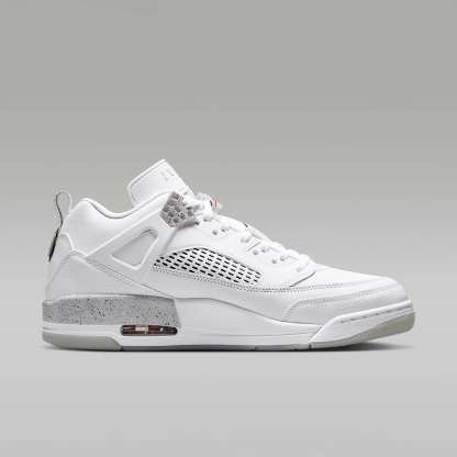 Jordan Spizike Low Schuh (Herren) – Weiß/Grey Fog/Fire Red/Schwarz