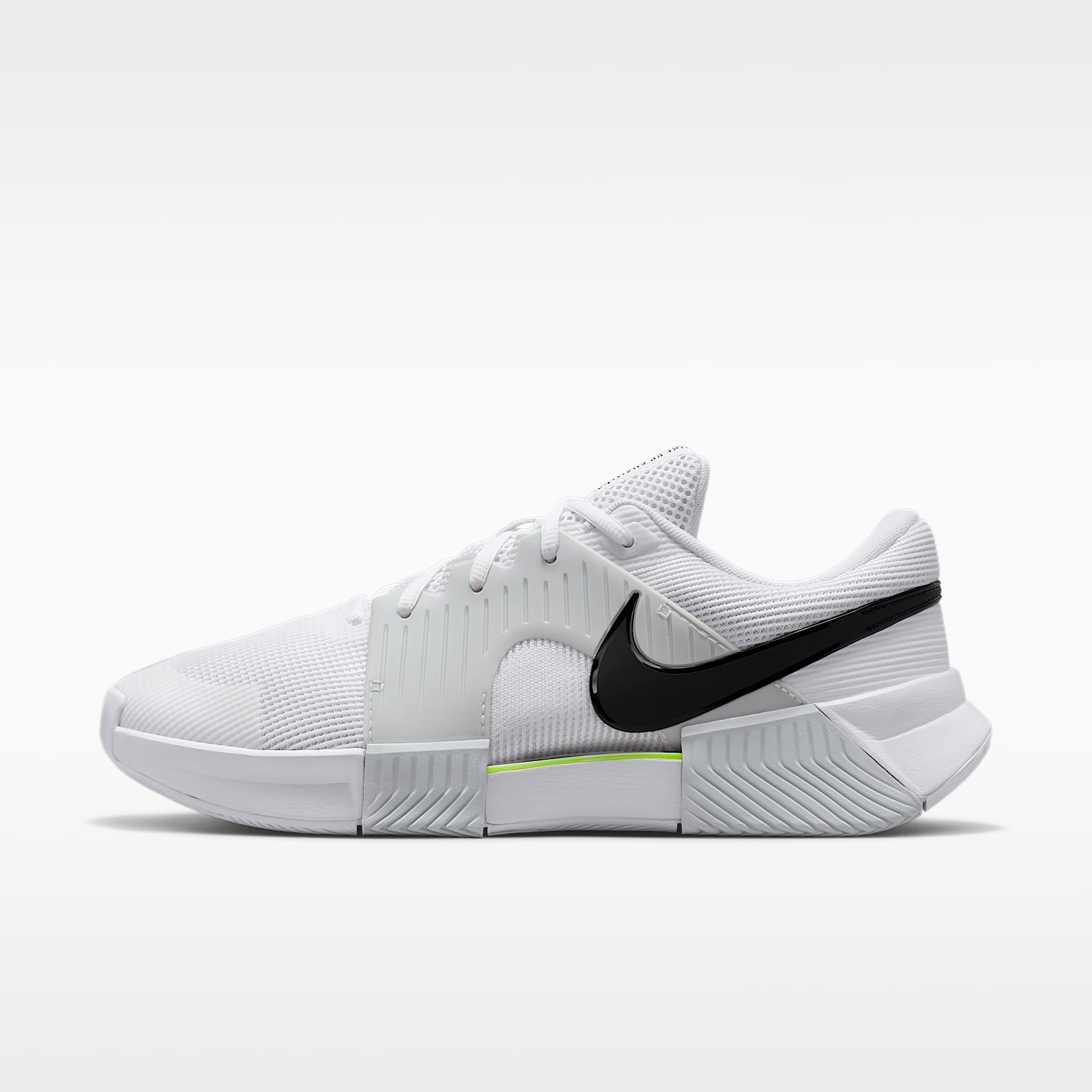 Nike GP Challenge 1.5 Hartplatz-Tennisschuh (Herren) – Weiß/Pure Platinum/Volt/Schwarz