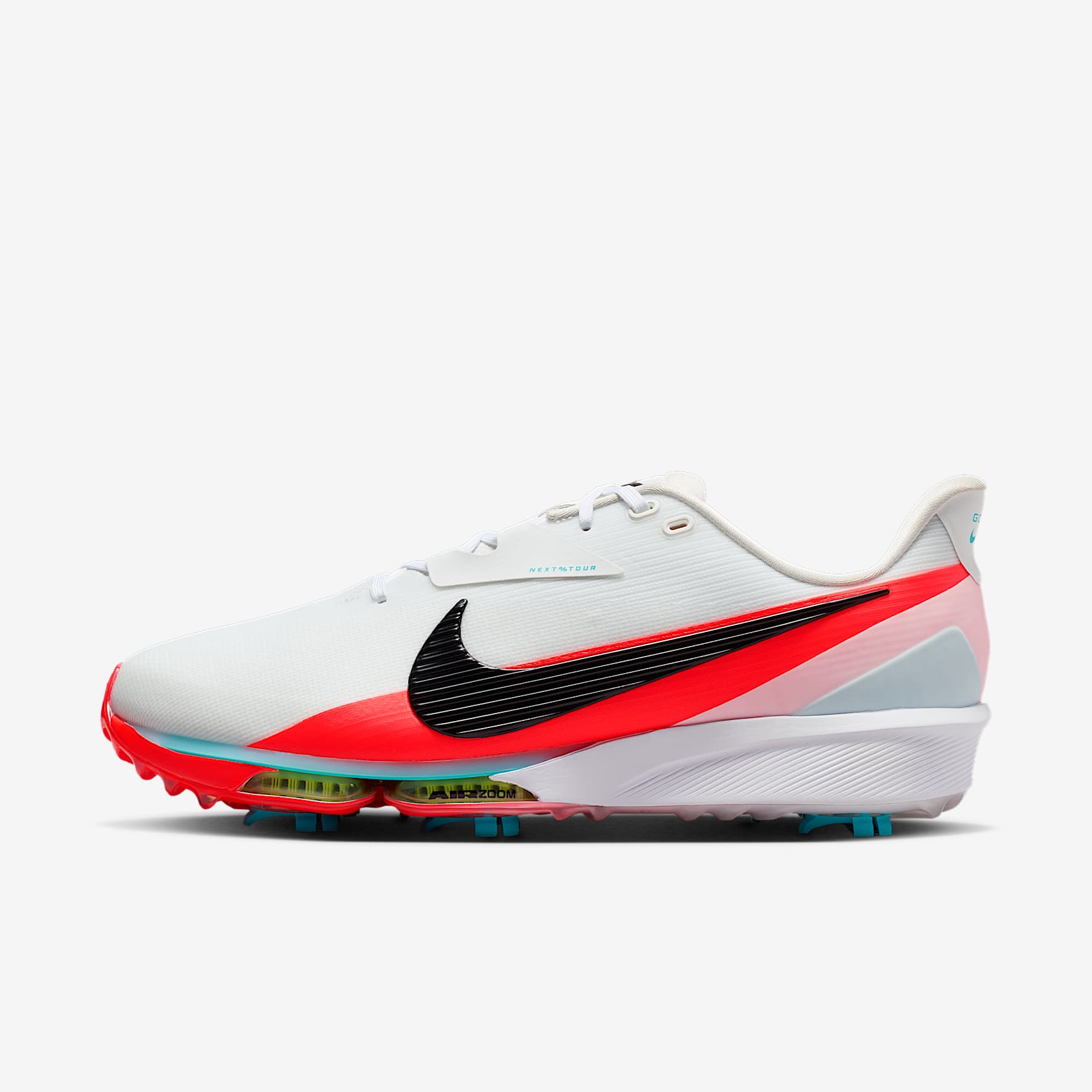 Nike NEXT% TOUR 3 Golfschuh – Summit White/Bright Crimson/Dusty Cactus/Schwarz