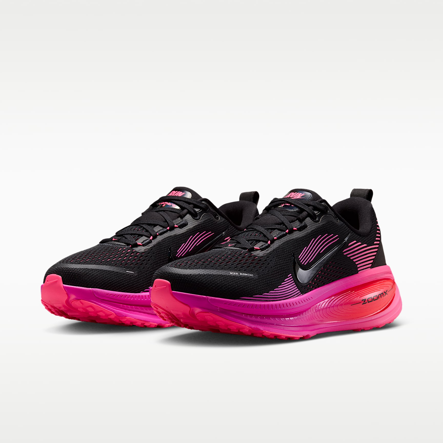 Nike Vomero 18 Straßenlaufschuh (Damen) – Schwarz/Hyper Pink/Laser Crimson/Schwarz
