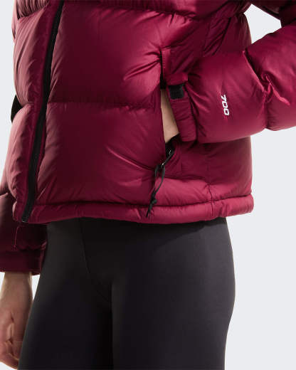 1996 Retro Nuptse Jacke für Damen – Burgundy Crush-TNF Black